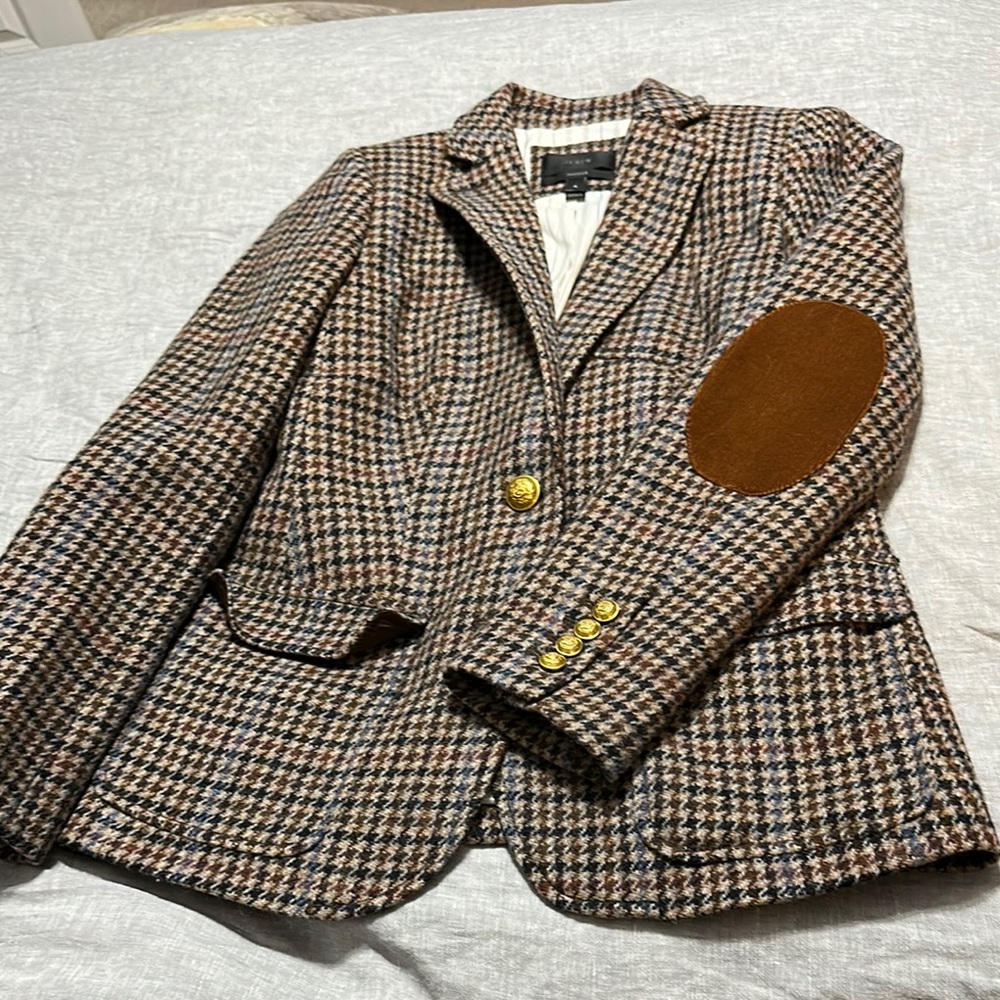 J. Crew Multicolor Houndstooth Blazer